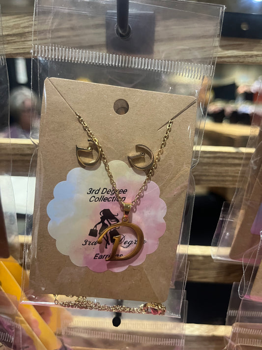 First Initial Necklace Set
